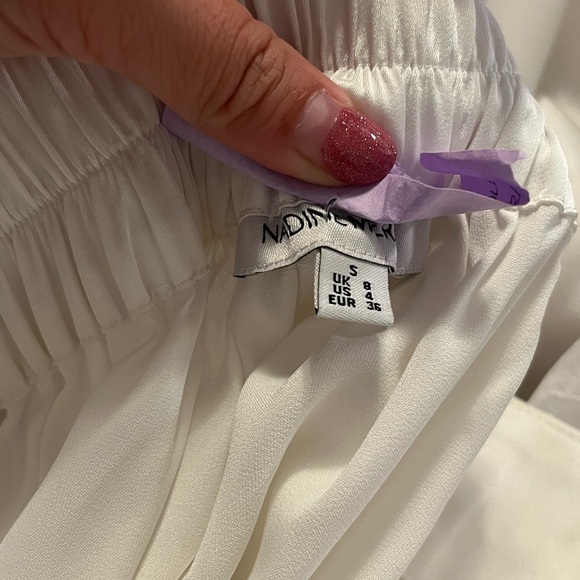 Nadine Merabi "Darcie" Feather Pajamas in White - Size S/M - Picture 6 of 12